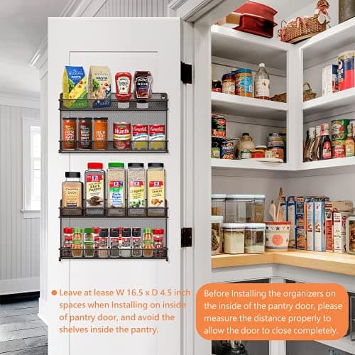 CAXXA 2PK 2-Tier Spice Rack, Bronze Mesh Storage Organizer