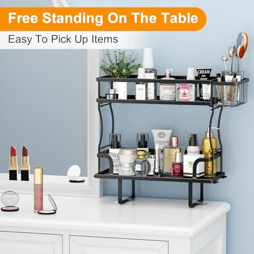 Drill-Free Kitstorack Over-The-Toilet 2-Tier Bathroom Storage Organizer
