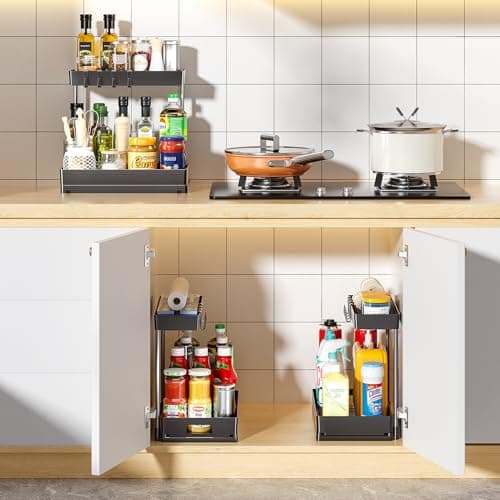 Under Sink Organizer 2-Pack for Bathroom and Kitchen Storage