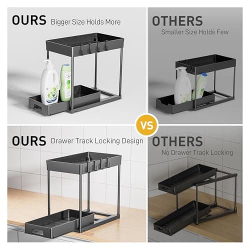 Under Sink Organizer 2-Pack for Bathroom and Kitchen