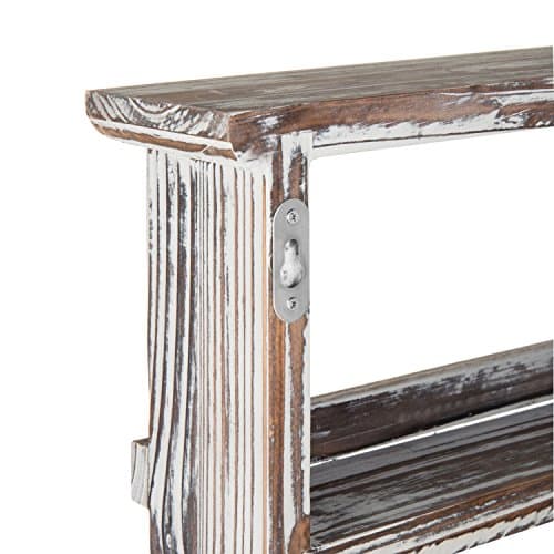 Rustic Torched Wood 4-Tier Spice Rack Wall Hanging Pantry Organizer