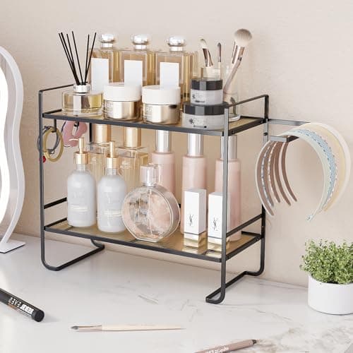 2-Tier Black Acrylic Over The Toilet Organizer, Large Capacity, Rust-Resistant