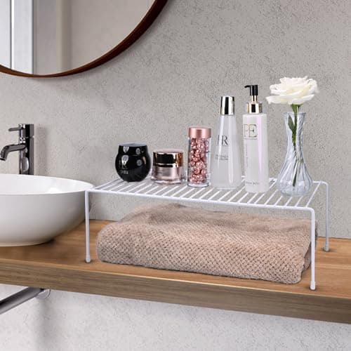 4-Pack White Medium Kitchen Organizer Rack, Spice & Pantry Storage