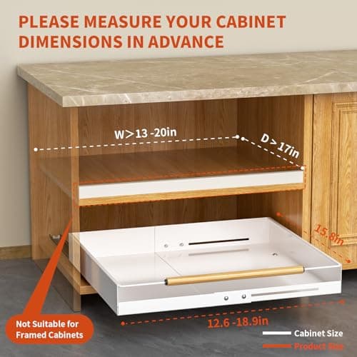 12.6"-18.9" Slide Out Drawer Organizer for Kitchen Cabinets
