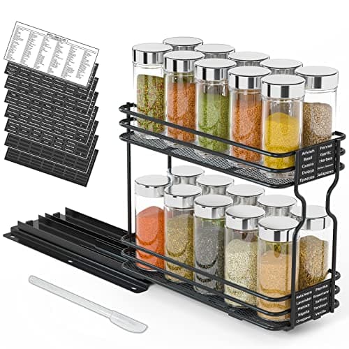 SpaceAid Heavy Duty Pull-Out Spice Rack Organizer, Cabinet Storage, 1 Drawer 1-Tier