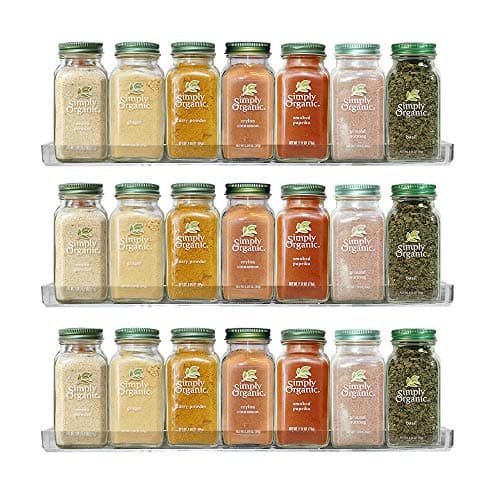Urban Deco 3 Pack 15" Clear Acrylic Spice Rack, Wall Mount Organizer