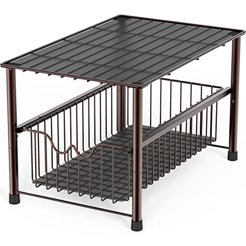 DecoBrothers Chrome Stackable Under Sink Organizer with Sliding Basket
