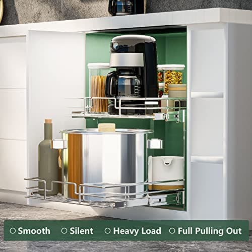 LOVMOR 2 Tier Slide Out Kitchen Cabinet Organizer