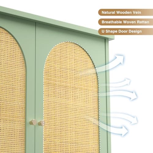 Rattan Over-Toilet Storage Cabinet with Metal Stand and Shelves