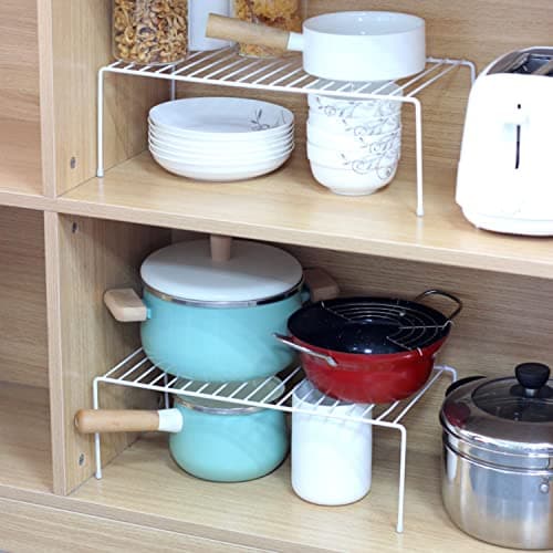Rustproof Metal Wire Cabinet Organizer, Set of 2, Medium (13 x 9.4 inch) for Kitchen & Pantry Storage