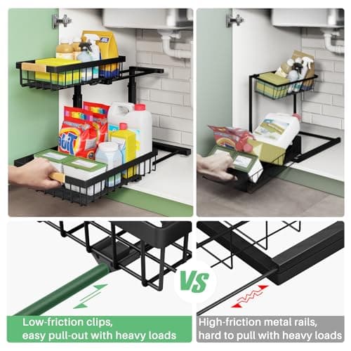 Under Sink 2-Tier Cabinet Organizer for Kitchen and Bathroom