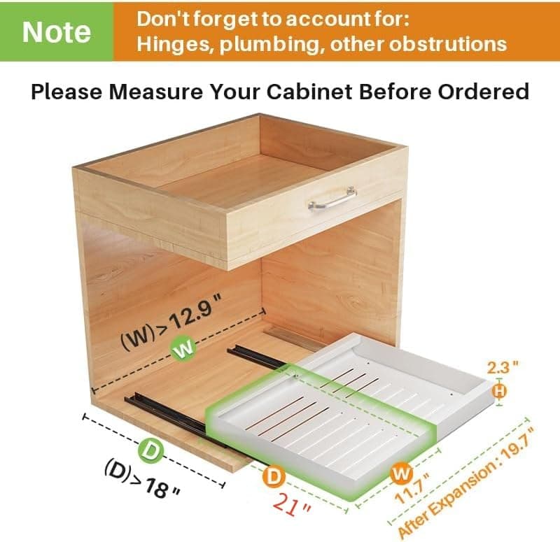 Expandable Cabinet Organizer for Kitchen Base Cabinet Organization