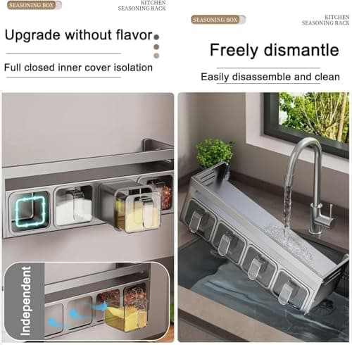 Wall-Mounted & Countertop Spice Rack Organizer - 3 Box Shelf for Kitchen Cupboards