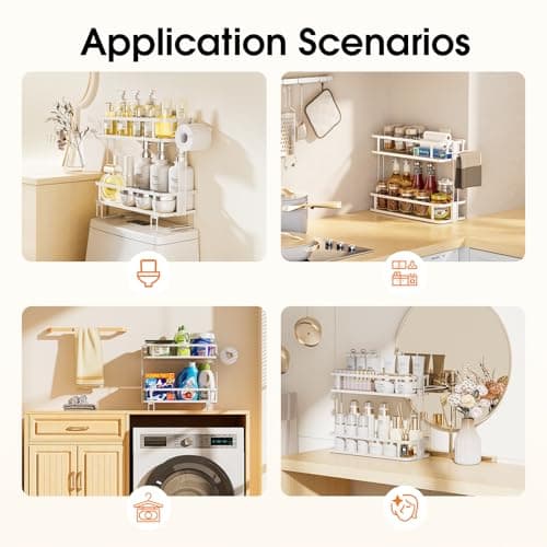 Over-The-Toilet Storage Shelf for Bathroom Organization, Large Capacity, Easy Installation, Rust-Resistant - White