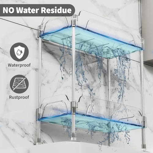Over Toilet 2-Tier Acrylic Bathroom Organizer - No Drill Installation for Space Saving