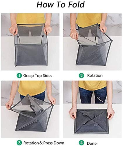 Pop Up Laundry Baskets - Mesh Collapsible Storage with Handle, Great for Kids Room & Travel