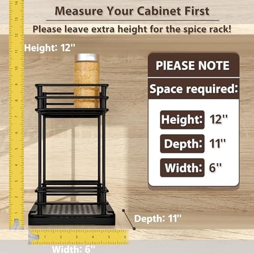 Spice Drawer Organizer Shelf for Small Spaces - 2 Pack