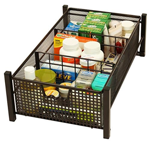 Deco Brothers Medium Bronze Pull-Out Cabinet Sliding Basket with Dividers