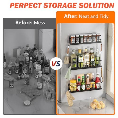 Space-Saving 3 Pack Spice Rack, Wall Mount for Cabinets or Pantry Doors