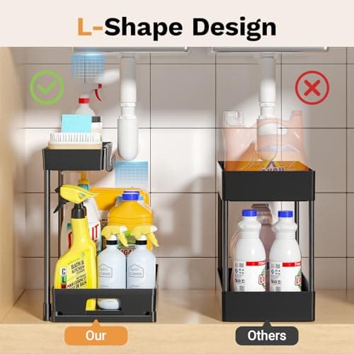 Under Sink Organizer 2-Pack for Bathroom and Kitchen Storage