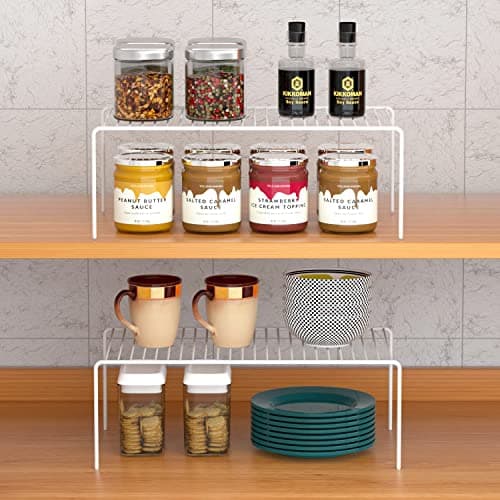 Rustproof Metal Wire Cabinet Organizer, Set of 2, Medium (13 x 9.4 inch) for Kitchen & Pantry Storage