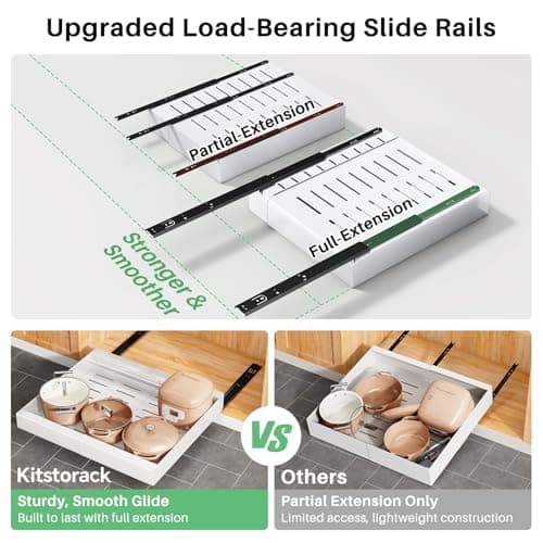 Expandable Pull-Out Cabinet Organizer with Adhesive Nano Film - Ideal for Kitchen, Pantry, and Bathroom Storage