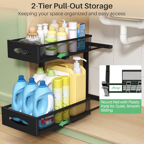2 Tier Under Sink Organizer with Pull Out Baskets