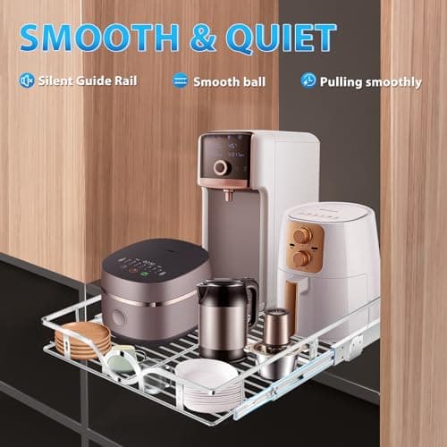 Slide Out Cabinet Organizer for Kitchen, Pantry, and Bathroom - 17" W x 21" D