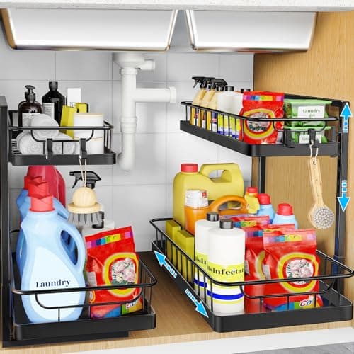 WOWBOX 2-Pack Under-Sink Organizer 2-Tier Slide-Out Cabinet Storage