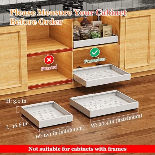 Expandable Cabinet Organizer (12.1"-20.4") - Adhesive Nano Film, White, 1 Pack