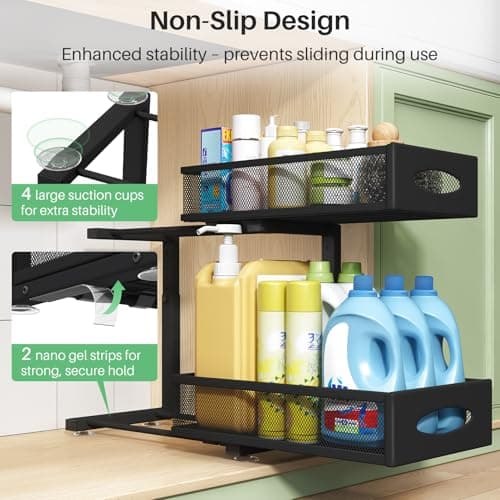 2 Tier Under Sink Organizer with Pull Out Baskets