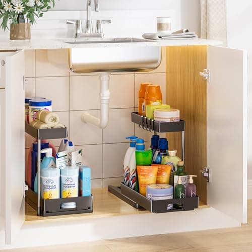 Under Sink Organizer 2-Pack for Bathroom and Kitchen Storage