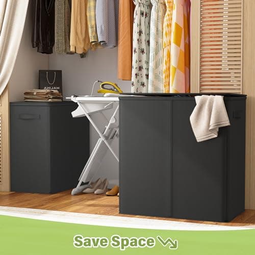 Raybee 180L Laundry Basket with Lid and 3 Sections