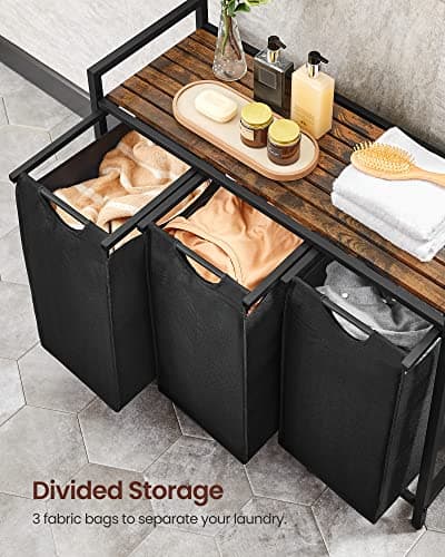 Laundry Sorter with Removable Bags and Shelf for Busy Homeowners