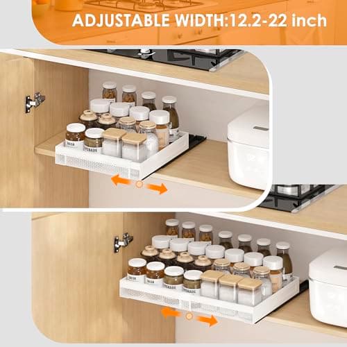 Pull Out Shelves Cabinet Organizer for Kitchen Pantry, Metal, 2 Pack