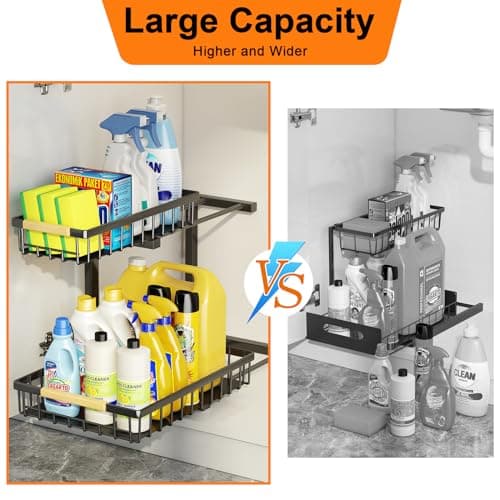 2-Tier Under Sink Organizer with Metal Drawers for Kitchen and Bathroom Storage