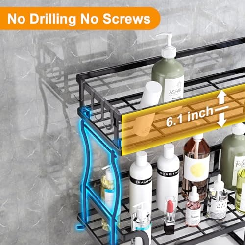 Drill-Free Kitstorack Over-The-Toilet 2-Tier Bathroom Storage Organizer