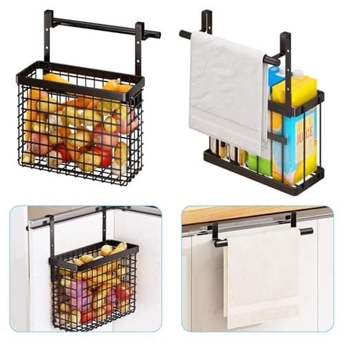 Hanging Cabinet Door Organizer, 2 Pack Kitchen Storage for Pantry and Bathroom