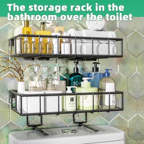 Heavy Duty Black Wall Mount Storage Basket for Kitchen & Bathroom