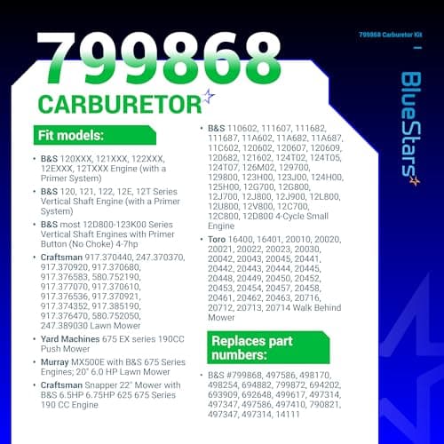BlueStars Carburetor 799868 - Compatible with Multiple Engines