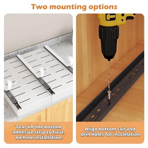 COVAODQ Extendable Sliding Cabinet Organizer, 12.4" to 20.4", Kitchen & Pantry Storage