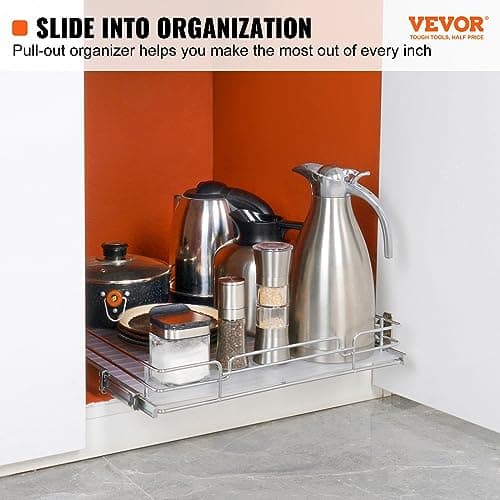 VEVOR Heavy Duty Chrome-Plated Steel Pull Out Cabinet Organizer, 22"x22" Install