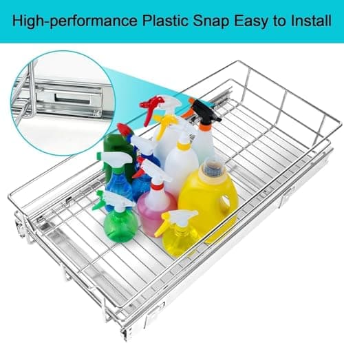 Heavy Duty Slide Out Drawer Cabinet Organizer, 11" W x 17" D, Kitchen & Bathroom