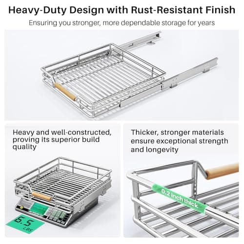 Heavy Duty Roll Out Cabinet Organizer for Kitchen Pots and Pans
