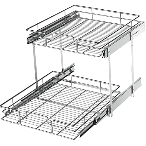 LOVMOR 2 Tier Slide Out Kitchen Cabinet Organizer