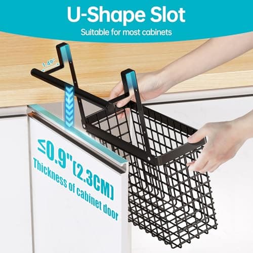 Kitchen Sink Cabinet Door Organizer, 2 Pack with Towel Holder