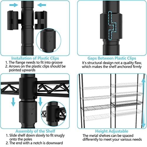 Loomie Over the Washer and Dryer Shelf, 5-Tier Organizational Rack with Hooks and Rods