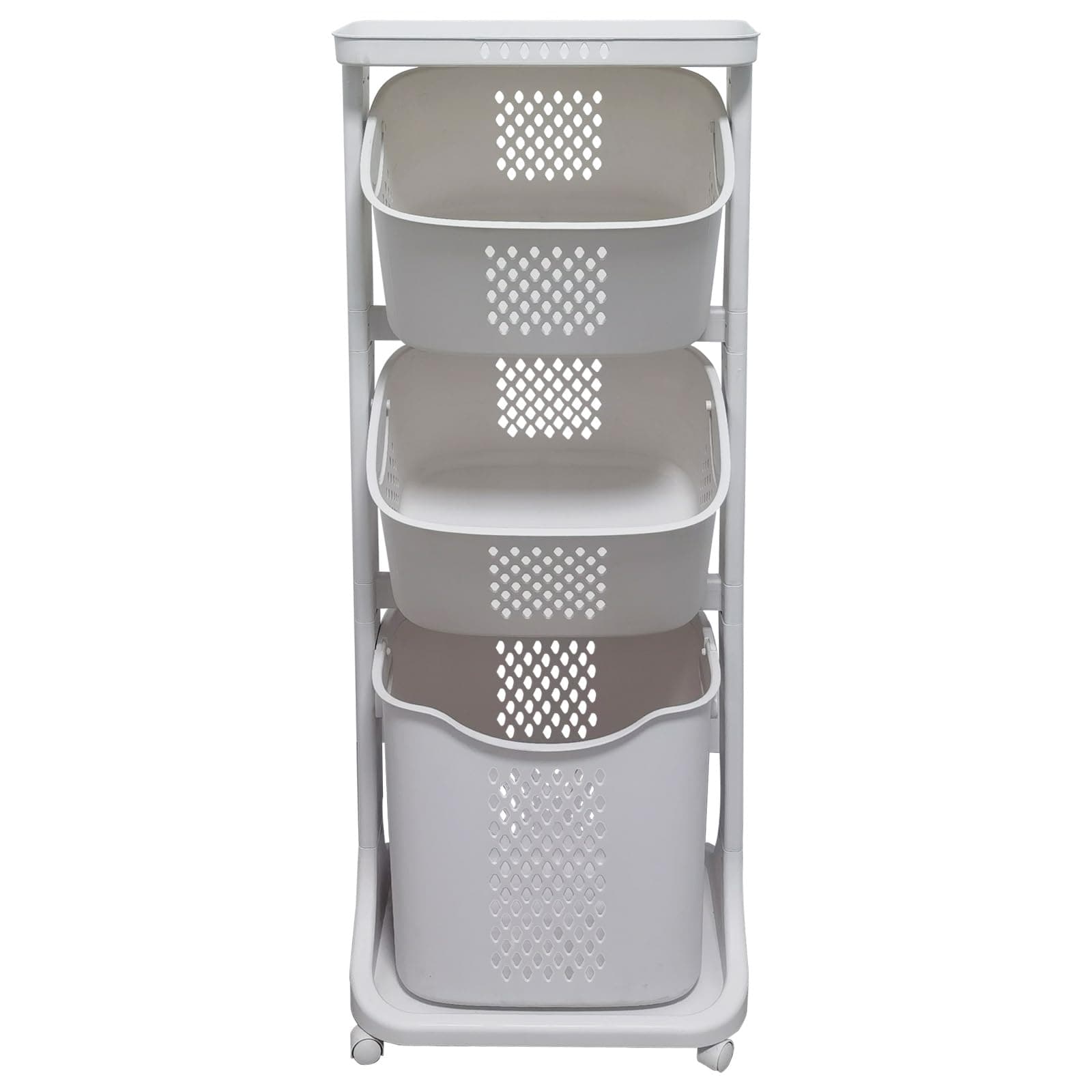 Multi-Functional Laundry Basket with Wheels and 3 Layers for Storage
