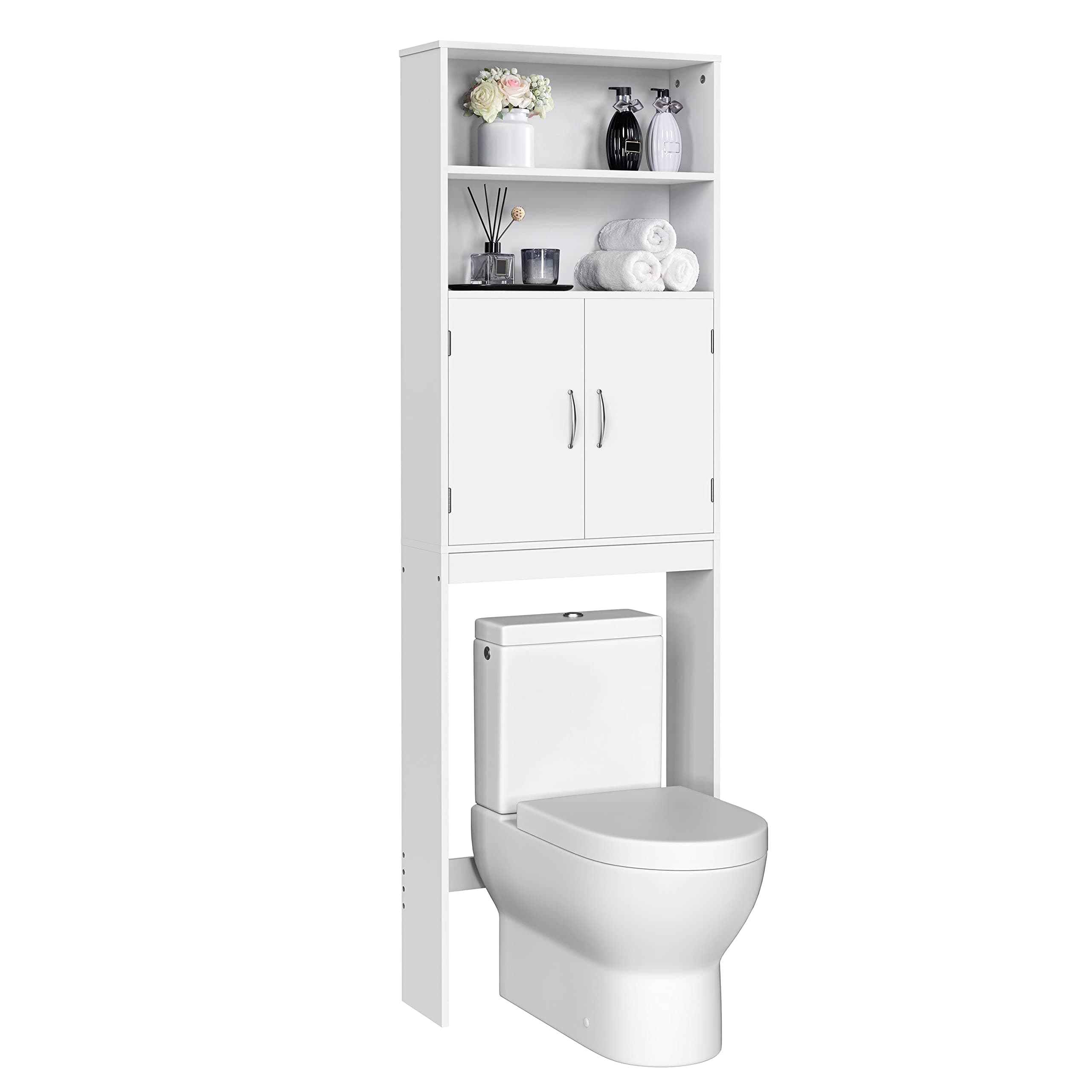 Yaheetech Tall Over-The-Toilet Storage Cabinet, White