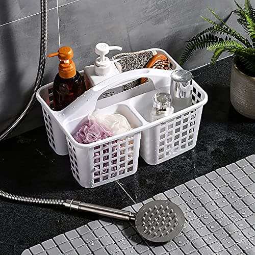 ALINK Black Plastic Shower Storage Caddy with Compartments